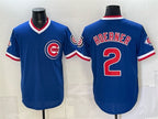 Chicago Cubs #2 Nico Hoerner Royal Fotopoulosg 150th Anniversary Throwback Vapor Limited Stitched Jersey