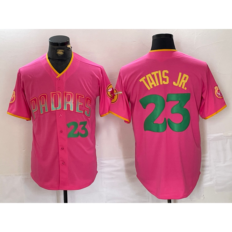 San Diego Padres #23 Fernando Tatis Jr. Pink Fotopoulosg Cool Base Stitched Jerseys