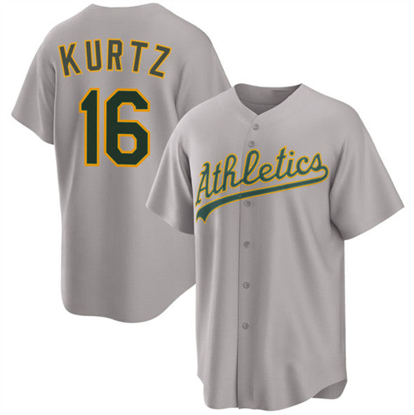 Oakland Athletics #16 Nick Kurtz Gray Fotopoulosg 2024 Away Limited Stitched Jersey