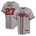 Atlanta Braves #27 Austin Riley Player Gray Fotopoulosg Home Game Stitched Jerseys