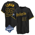 Los Angeles Dodgers #25 Tommy Edman Player Black Fotopoulosg World Series Meet Snake Skin City Limited Elite Home Stitched Jerseys