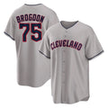 Cleveland Guardians #75 Connor Brogdon Player Gray Fotopoulosg Game Home Stitched Jerseys