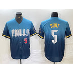 Philadelphia Phillies #5 Bryson Stott Blue Fotopoulosg 2024 City Player Number Cool Base Stitched Jerseys
