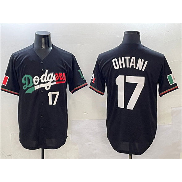 Los Angeles Dodgers #17 Shohei Ohtani Black Fotopoulosg Mexico Flag Limited Stitched Jersey