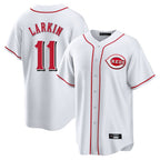 Cincinnati Reds #11 Barry Larkin Player White Fotopoulosg Game Home Stitched Jerseys
