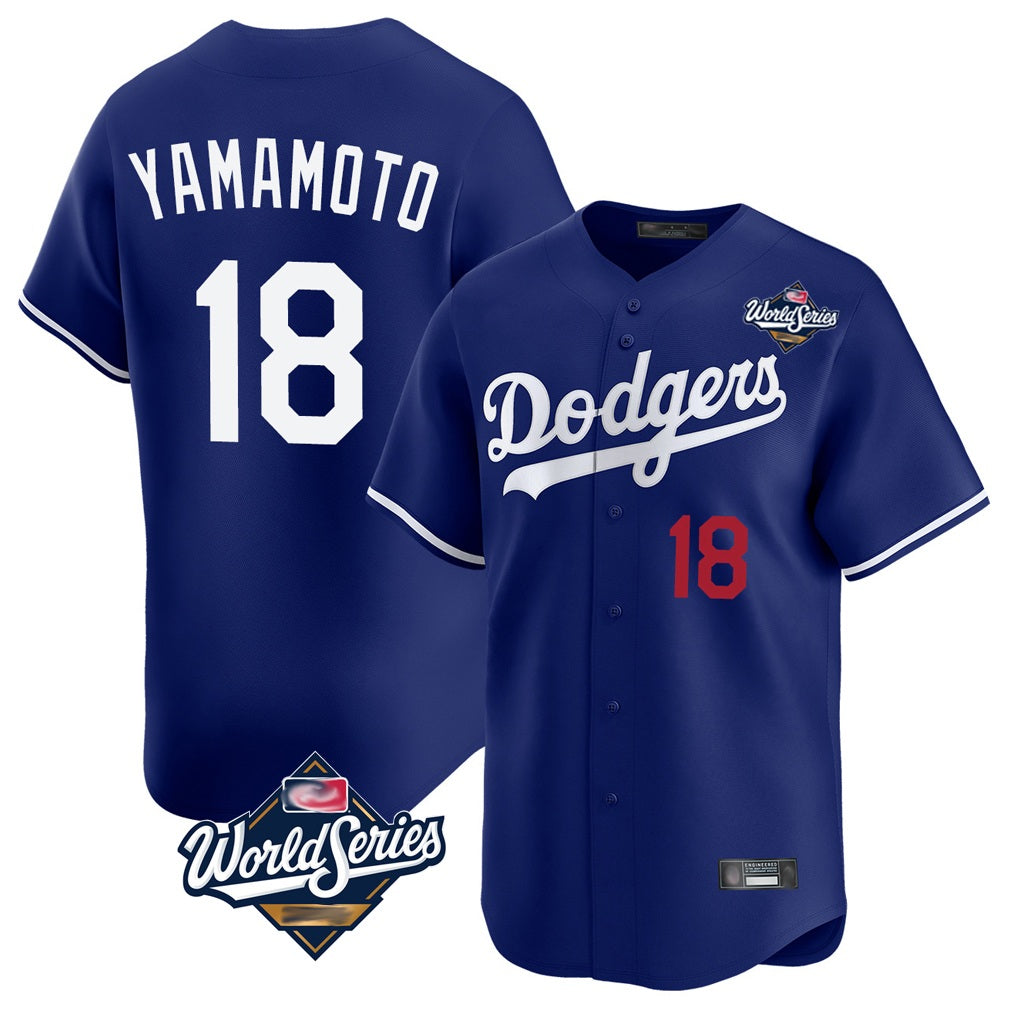 Los Angeles Dodgers #18 Yoshinobu Yamamoto Player Royal Fotopoulosg World Series Limited Home Stitched Jerseys