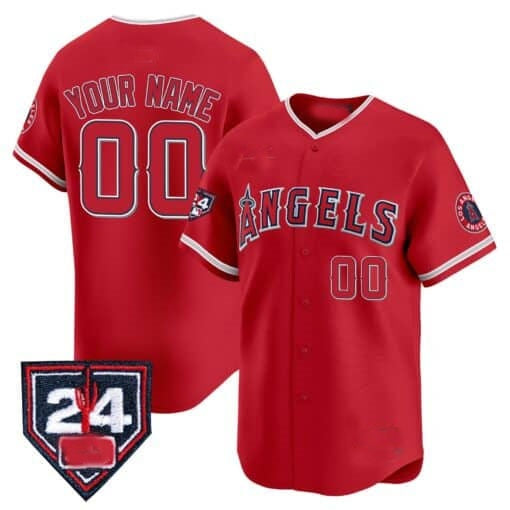 Custom Los Angeles Angels 2024 Spring Training Patch Vapor Premier Limited Jersey ¨C Red Fotopoulosg