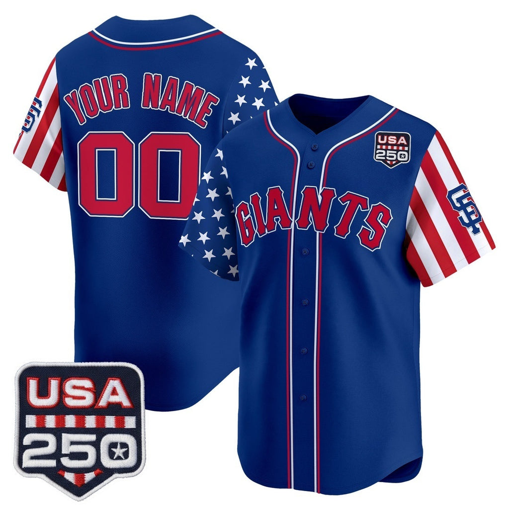 Custom San Francisco Giants America 250 Edition Vapor Premier Limited Royal Fotopoulosg Stitched Jerseys
