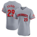 Cincinnati Reds #29 TJ Friedl Player Gray Fotopoulosg Limited Elite Home Stitched Jerseys
