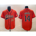 Houston Astros #14 Mauricio Dubon Number Orange Fotopoulosg With Patch Cool Base Stitched Jersey