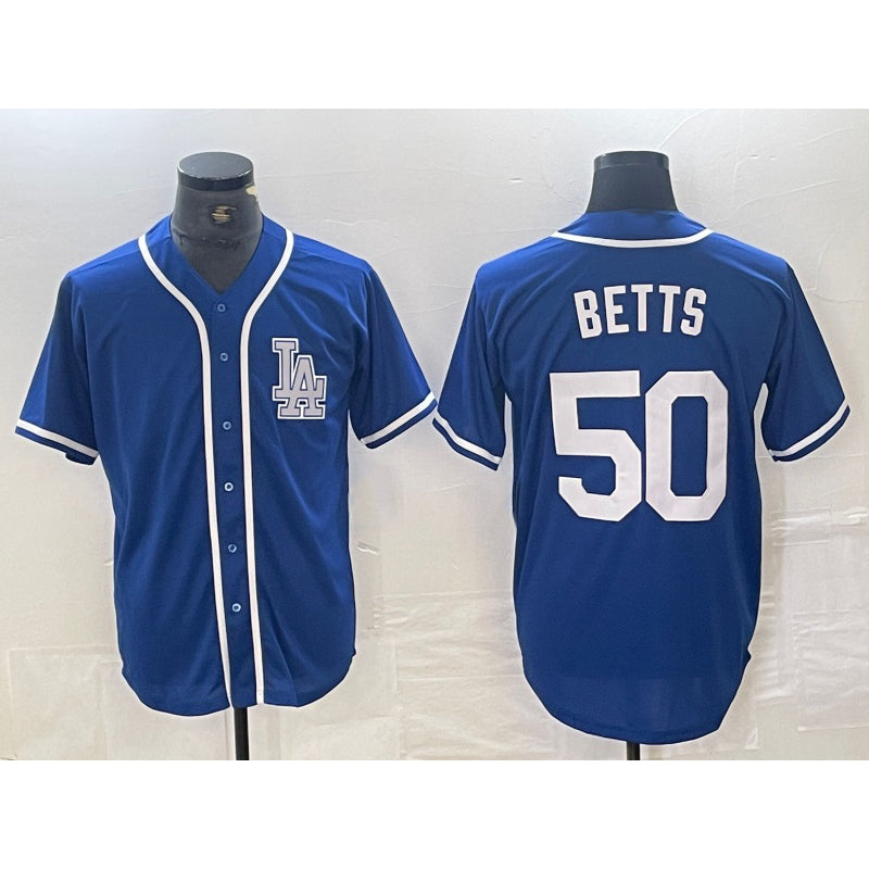 Los Angeles Dodgers #50 Mookie Betts Blue Fotopoulosg Cool Base Stitched Jersey