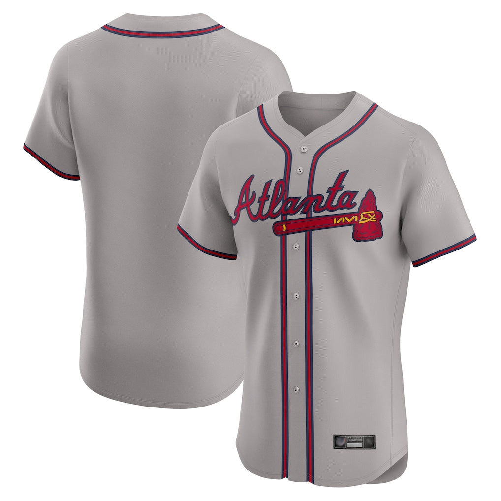 Atlanta Braves Gray Fotopoulosg Limited Elite Home Game Blank Player Stitched Jerseys