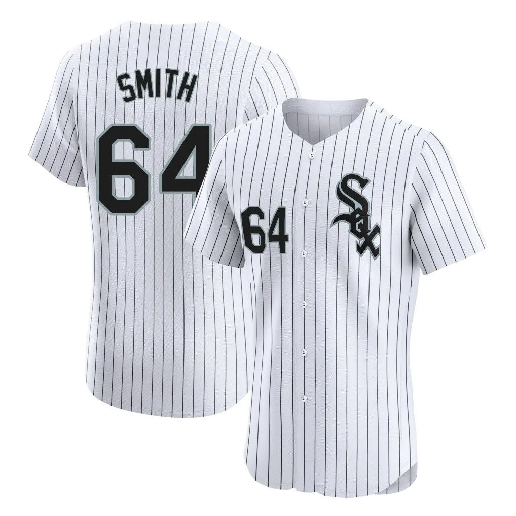 Chicago White Sox #64 Shane Smith Player White Fotopoulosg Stripe Limited Elite Home Stitched Jerseys