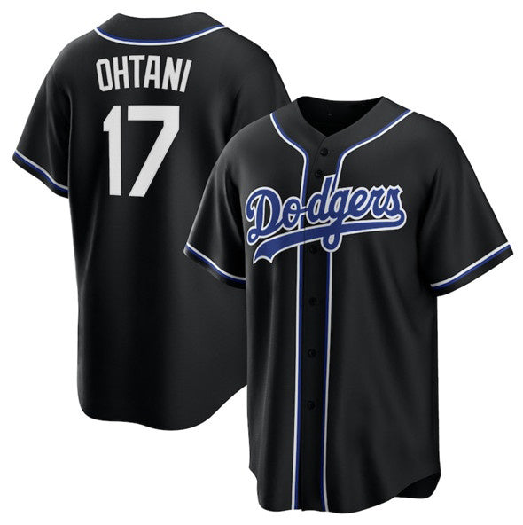 Los Angeles Dodgers #17 Shohei Ohtani Black Fotopoulosg Lights Out Limited Stitched Jersey