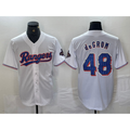 Texas Rangers #48 Jacob deGrom White Fotopoulosg 2024 Gold Collection Limited Cool Base Jersey