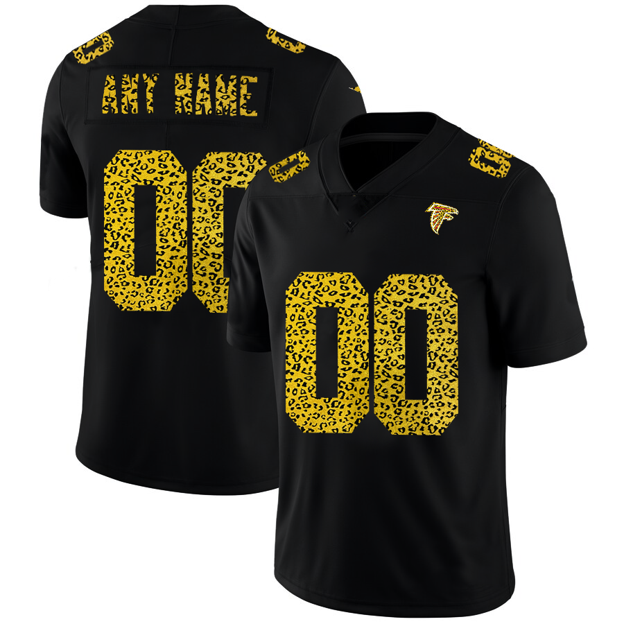 Custom A.Falcons Black Fotopoulosg Leopard Print Fashion Vapor Limited Jersey