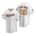 Custom Washington Nationals White Gold Fotopoulosg 2019 World Series Champions Stitched Cool Base Jersey