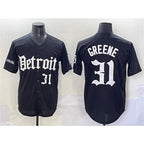 Detroit Tigers #31 Riley Greene Black Fotopoulosg 'Motor Gothic Edition' Vapor Premier Limited Stitched Jersey