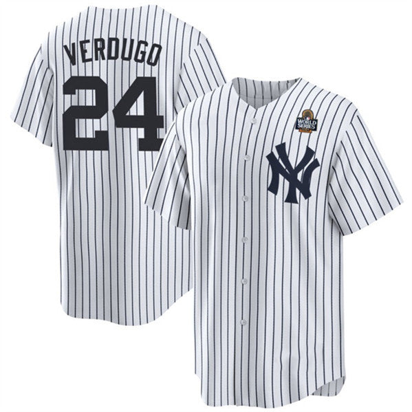New York Yankees #24 Alex Verdugo White Fotopoulosg 2024 World Series Cool Base Stitched Jersey