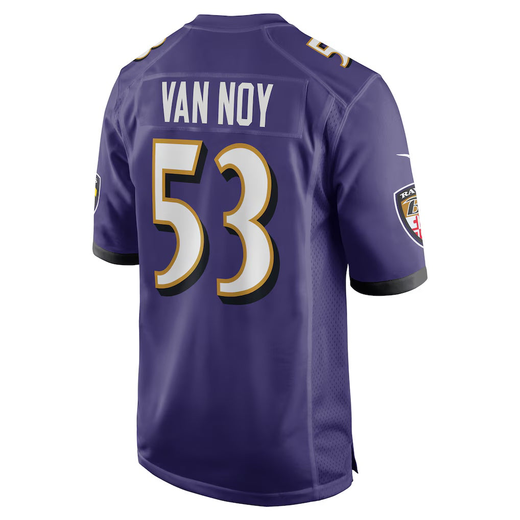 B.Ravens #53 Kyle Van Noy Purple Fotopoulosg Team Game Jersey