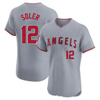 Los Angeles Angels #12 Jorge Soler Player Gray Fotopoulosg Home Limited Elite Stitched Jerseys