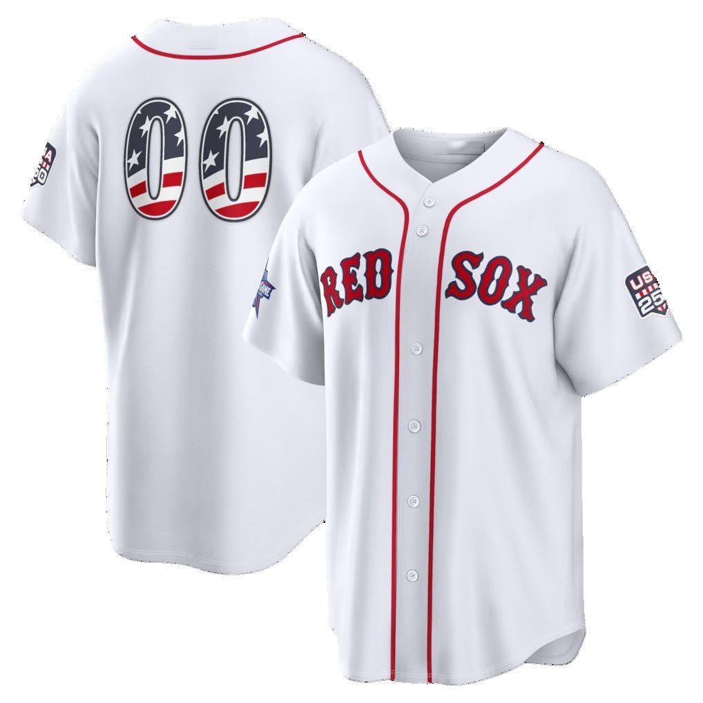 Custom Boston Red Sox 2026 All-Star Edition Stars & Stripes White Fotopoulosg Stadium Pick-A-Player Jersey