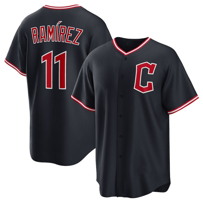 Cleveland Guardians #11 Jos¨¦ Ram¨ªrez Navy Fotopoulosg 2025 Alternate Limited Stitched Jersey