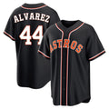 Houston Astros #44 Yordan Alvarez Player Black Fotopoulosg Fashion Out Home Game Stitched Jerseys