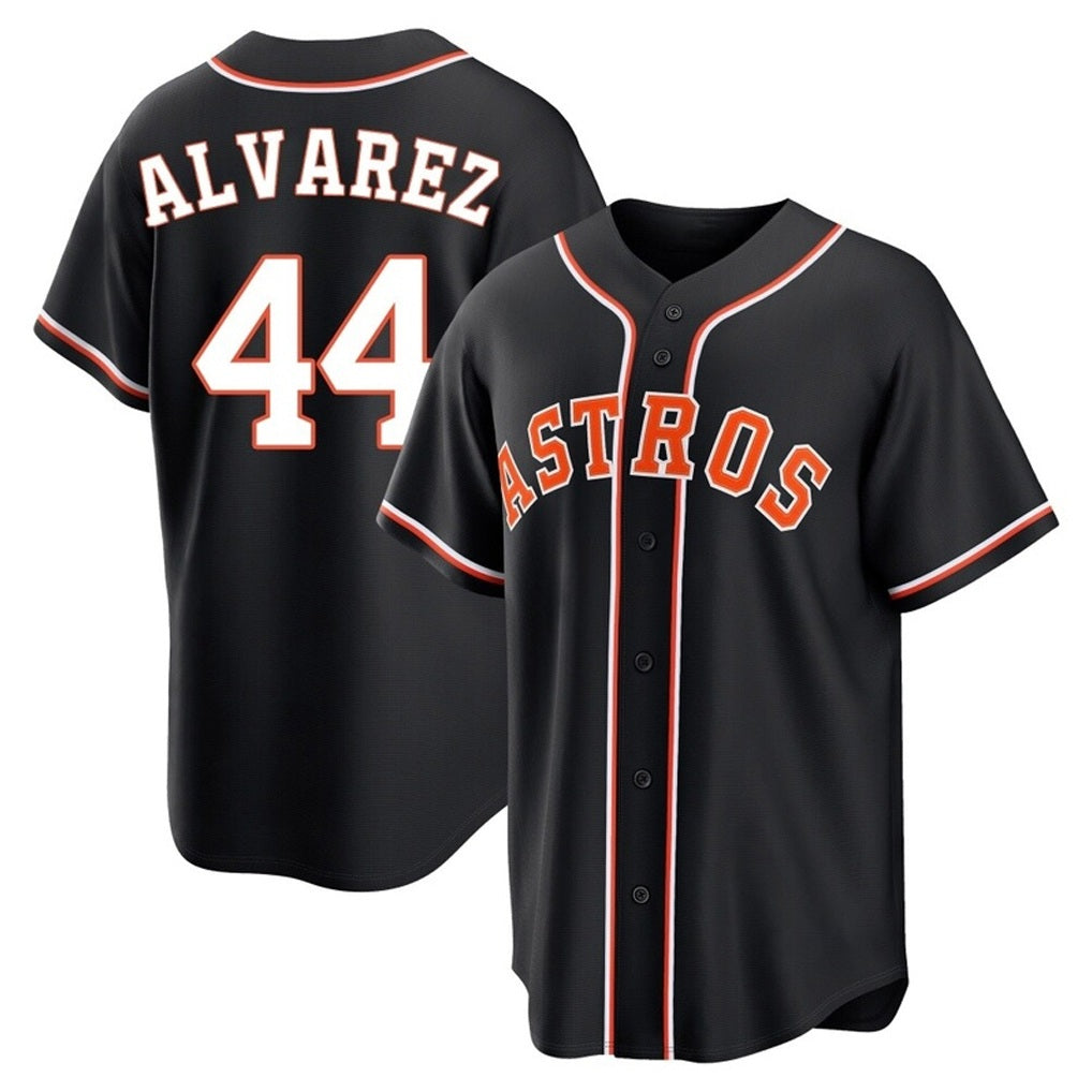 Houston Astros #44 Yordan Alvarez Player Black Fotopoulosg Fashion Out Home Game Stitched Jerseys
