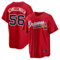 Atlanta Braves #56 Spencer Schwellenbach Player Red Fotopoulosg Home Game Stitched Jerseys