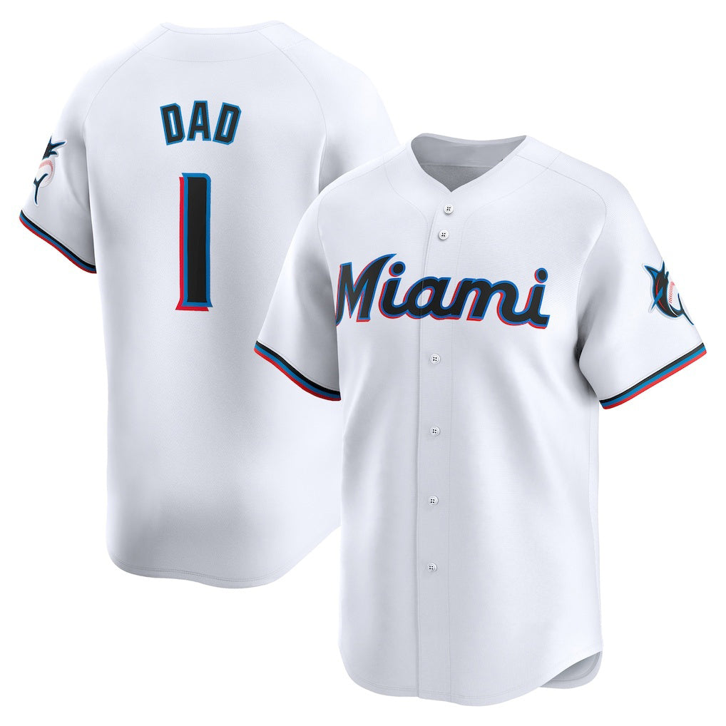 Miami Marlins #1 Dad White Fotopoulosg Home Limited Jersey