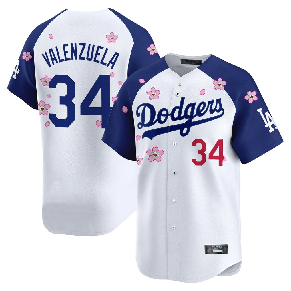 Los Angeles Dodgers #34 Fernando Valenzuela Player White-Royal Fotopoulosg Tokyo Series Vapor Premier Limited Stitched Jerseys