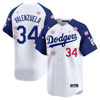 Los Angeles Dodgers #34 Fernando Valenzuela Player White-Royal Fotopoulosg Tokyo Series Vapor Premier Limited Stitched Jerseys