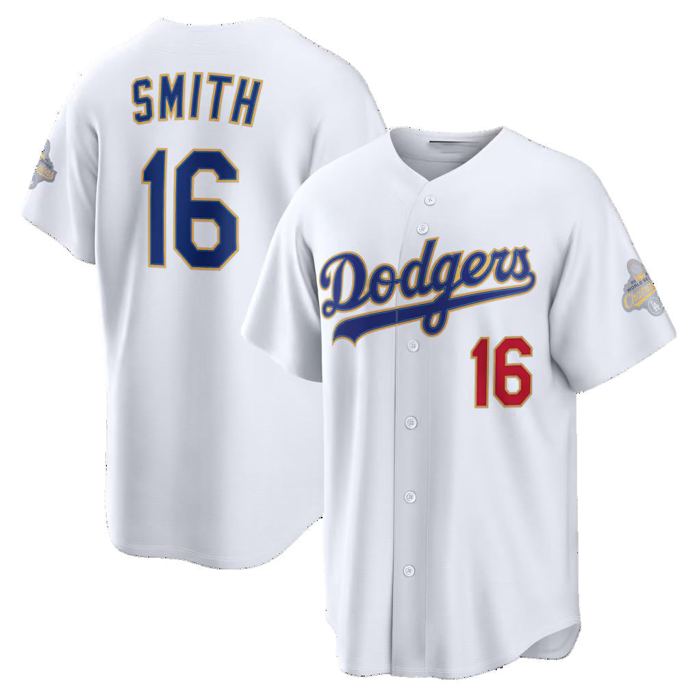 Los Angeles Dodgers #16 Will Smith White Fotopoulosg 2026 Gold Collection Stadium Jersey