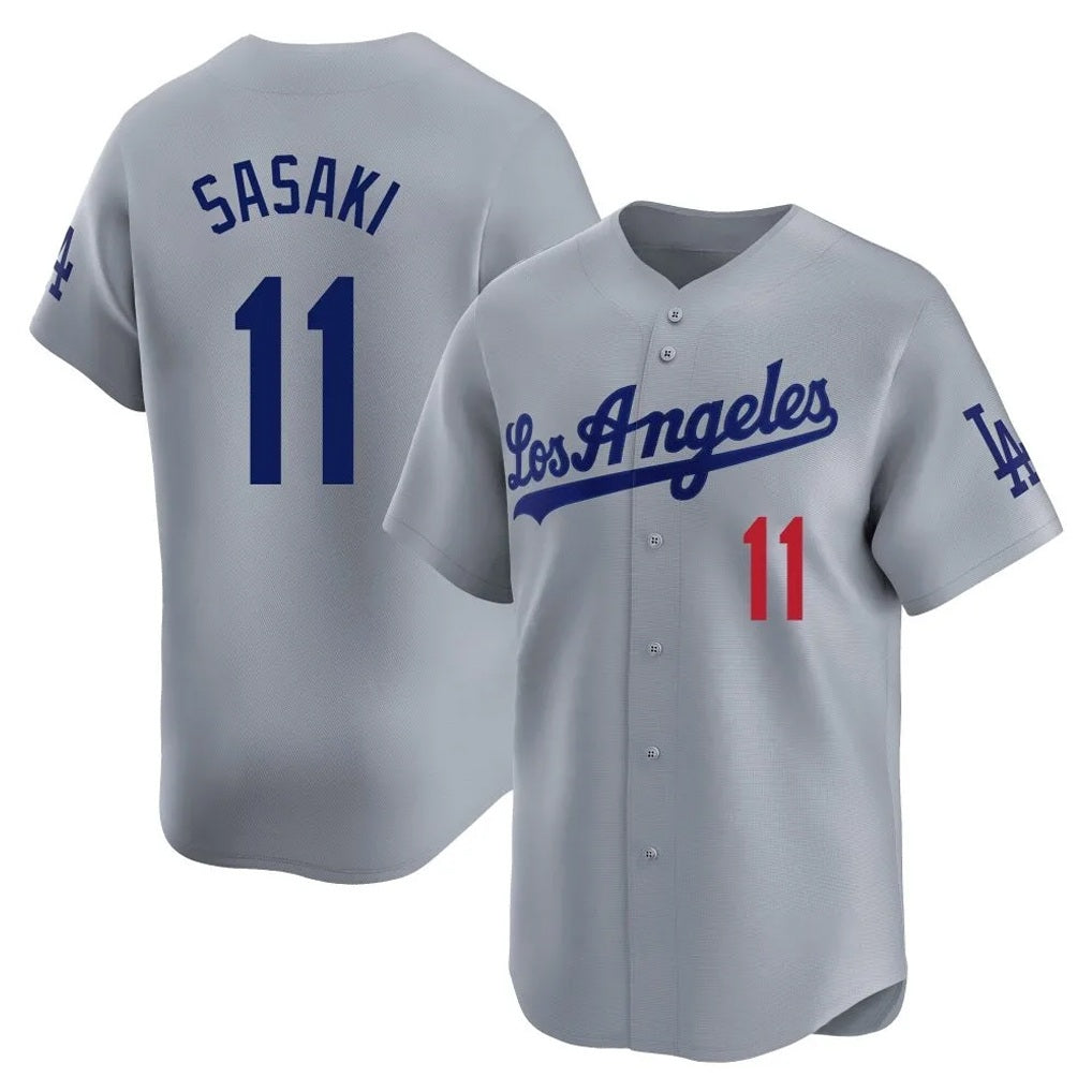 Los Angeles Dodgers #11 Roki Sasaki Player Gray Fotopoulosg Limited Home Stitched Jerseys