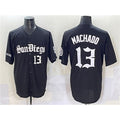San Diego Padres #13 Manny Machado Black Fotopoulosg Gothic Edition Vapor Limited Stitched Jersey