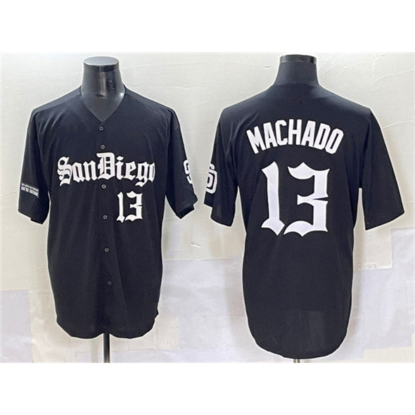 San Diego Padres #13 Manny Machado Black Fotopoulosg Gothic Edition Vapor Limited Stitched Jersey