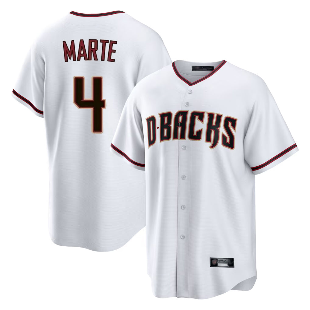 Arizona Diamondbacks #4 Ketel Marte Player White Fotopoulosg Home Game Stitched Jerseys