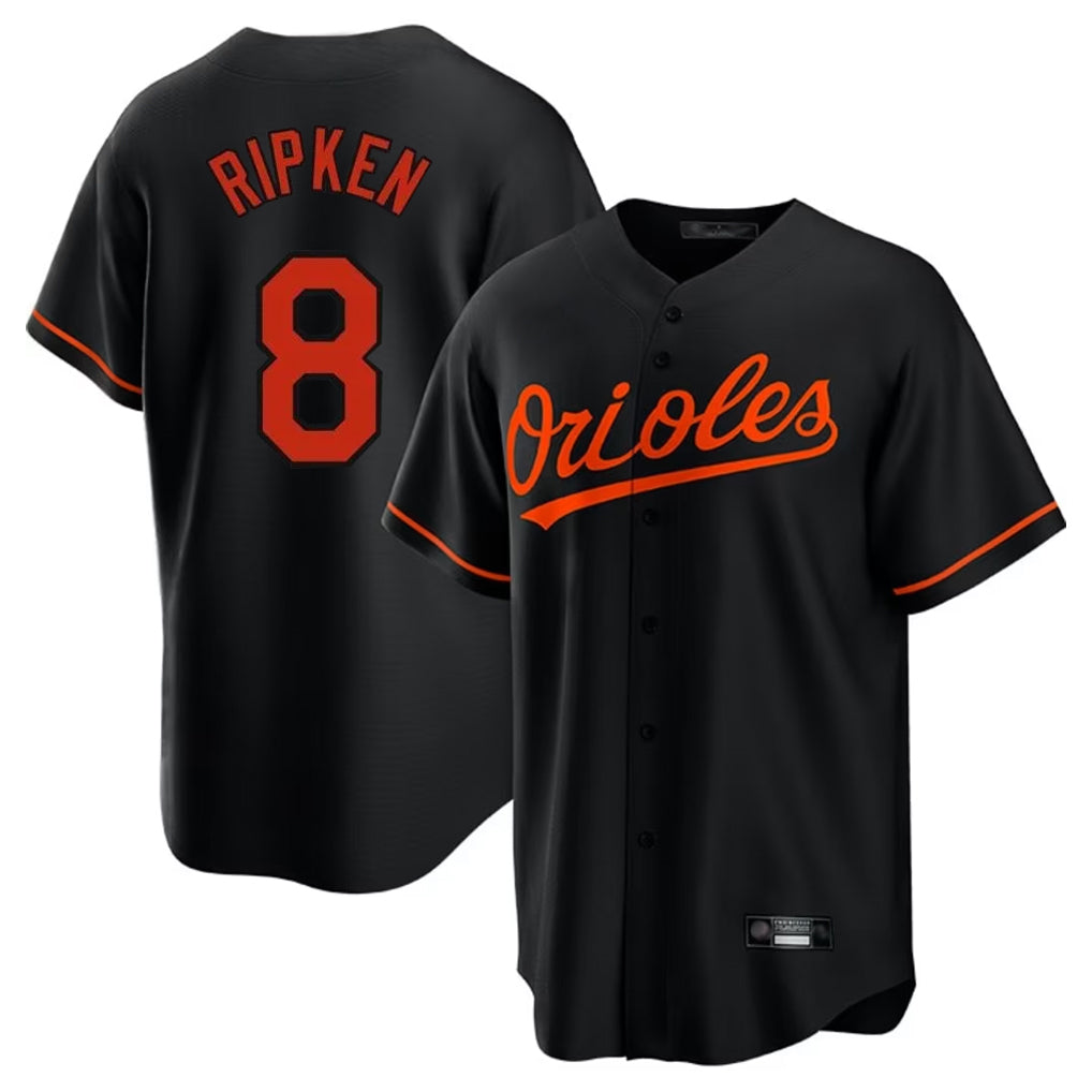 Baltimore Orioles #8 Cal Ripken Player Black Fotopoulosg Home Game Stitched Jerseys