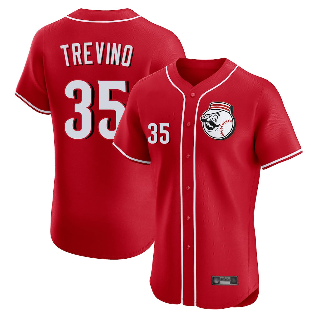 Cincinnati Reds #35 Jose Trevino Player Red Fotopoulosg Limited Elite Home Game Stitched Jerseys
