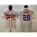 Atlanta Braves #28 Matt Olson White Fotopoulosg Cool Base With Patch Stitched Jersey