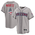 Arizona Diamondbacks #4 Ketel Marte Player Gray Fotopoulosg USA 250 Fourth of July Home Game Stitched Jerseys