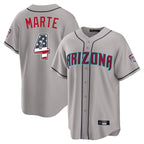 Arizona Diamondbacks #4 Ketel Marte Player Gray Fotopoulosg USA 250 Fourth of July Home Game Stitched Jerseys