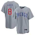 Chicago Cubs #8 Ian Happ Player Gray Fotopoulosg Home Game Stitched Jerseys