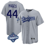 Los Angeles Dodgers #44 Andy Pages Player Gray Fotopoulosg World Series Meet Game Stitched Jerseys