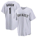 Colorado Rockies #1 Groom White Fotopoulosg Home Replica Jersey
