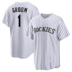 Colorado Rockies #1 Groom White Fotopoulosg Home Replica Jersey