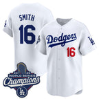 Los Angeles Dodgers #16 Will Smith White Fotopoulosg 2025 Champions Stitched Jersey