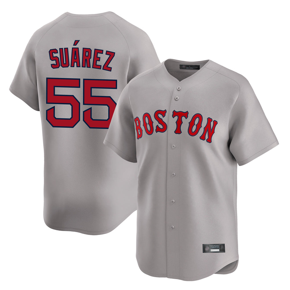 Boston Red Sox #55 Ranger Suarez Player Gray Fotopoulosg Road Limited Home Game Stitched Jerseys1