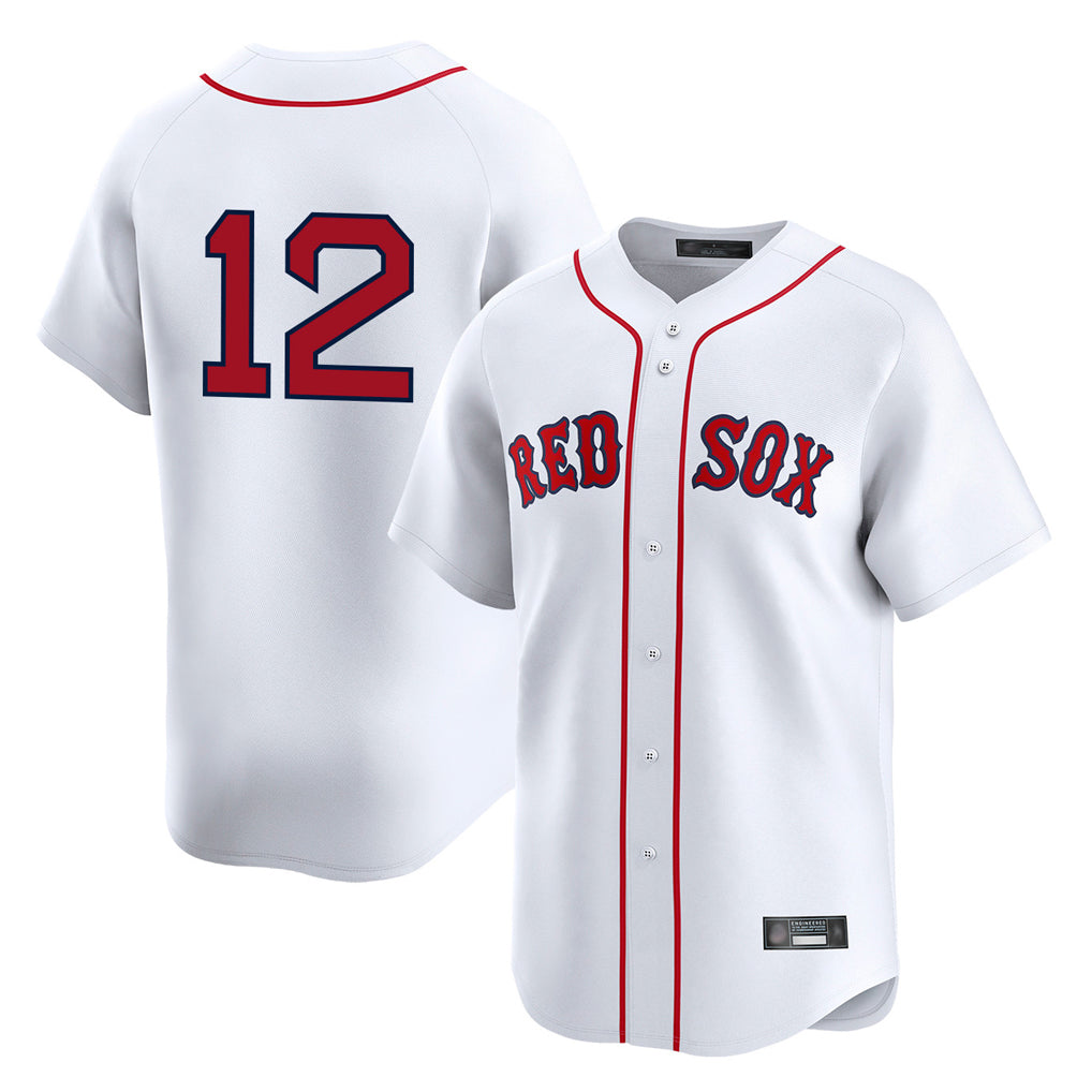 Boston Red Sox #12 Connor Wong Player White Fotopoulosg Limited Home Game Stitched Jerseys1